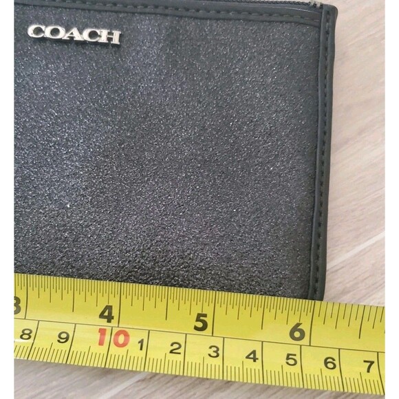 Coach Holiday Wristlet Sparkly Black Card Slots Holds Small Phone Lipstick key - Picture 5 of 6